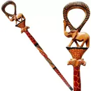 African Wood Decorative Walking Stick (Hand Made in Kenya)