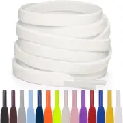 Flat Elastic Shoelaces (White, 54" (137 cm))