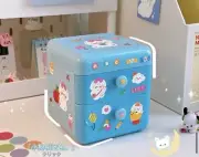 Kids Storage Boxes: Blue & Beige- One Set Of Two Cubes.