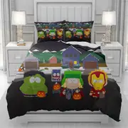 v1027 Bed Sheets Iron Man funny Duvet Cover men women/Children KID Printing cartoon Bedding Set Comforter Bed Soft gift 3-Piece Bedding Set (1 Duvet