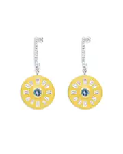 Meira T 14K Yellow Gold Diamond & Blue Topaz Disc Drop Earrings