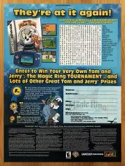 2001 Tom & Jerry The Magic Ring Gameboy Advance GBA Print Ad/Poster Game Art 00s