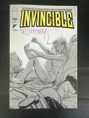 INVINCIBLE #2 OTTLEY BLACK/WHITE VARIANT COVER SIGNED BY RYAN OTTLEY W/COA