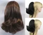 9" STRAIGHT HAIR FLIPPED ENDS PONYTAIL HAIRPIECE DRAWSTRING CHEERLEADERS RAYNA