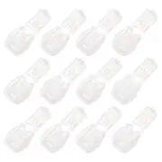 12Pcs Nylon Cord End Tips Zipper Pull Cord Stopper Ends Lock (20x15mm, Clear)