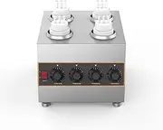 4 Bottles Electric Sauce Warmer, Cheese Jam Chocolate Melting Machine, Chocolate Warming Machine Stainless Steel, 30-85℃