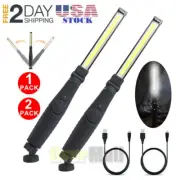 1/2x LED Work Light Magnetic Cordless Rechargeable COB Inspection Lamp Torch USB