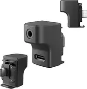 3.5mm Microphone Adapter, External Microphone Adapter for Insta360 Ace/Ace Pro, Support Type-C Charger and 3.5mm Audio Ports