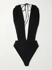 [SAINT LAURENT] SAINT LAURENT - Halterneck Swimsuit - Black - M M Black
