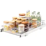 VEVOR Pull Out Cabinet Under Sink Organizer 12.5"Wx21"Dx3.5"H Wire Drawer Basket