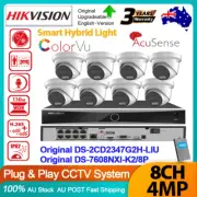 Hikvision 12MP 8CH Hybrid Light 4MP ColorVu CCTV System Mic Acusense Camera Kit