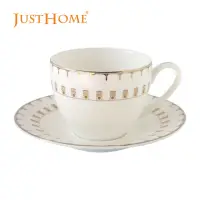 在飛比找momo購物網優惠-【Just Home】凱旋門骨瓷咖啡杯盤組250ml(杯 咖