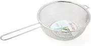 Stainless Steel Fine Mesh Strainer Colander with Handle D 8 x H 3.15” x L15 ? Cooking Frying Washing - Vegetable Fruit Seafood Noodles Sifter Sieve - Large