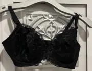 SOMA BRA Sensuous Sides Full Coverage Lace Adjustable Lined Size 32D black NEW