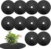 Mulch Ring Tree Protector Mat, 20 25cm W-eed Blocker W-eed Barrier Fabric, Garden Landscape Fabric Plant, Nonwoven Tree Mulch Rings, Tree Ring Mulch Mat for W-eed Control Root Protection