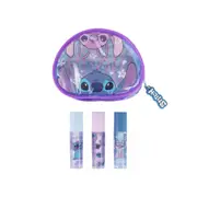3pc Disney Stitch Lip Gloss & Purse Cosmetic Kit Kids/Children Lip Balm 5y+