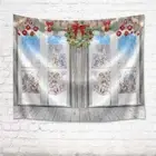 Red Bell Snow Window 3D Wall Hang Cloth Tapestry Fabric Decorations Decor