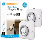 GE 24-Hour 2 Grounded Outlets Mechanical Outlet Timer, Timers for Electrical Out