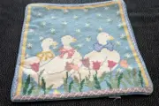 New Katha Diddel Needlepoint Wool Pillow Cover Geese Ducks 12x12