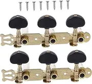 JOINPAYA 2pcs Guitar Tuning Pegs for Acoustic Electric Instruments Fully Enclosed Design for Easy Installation Durable Practical Tuner Black