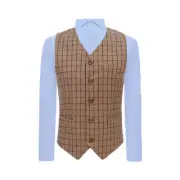 Oak Brown Tattersall Check Waistcoat