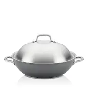 Anolon Accolade Hard-Anodized Precision Forge 13.5 Wok with Lid, Moonstone