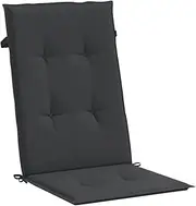 vidaXL Black Highback Chair Cushions - Durable Polyester Fabric - Water-Resistant Outdoor Seating Comfort - Set of 4