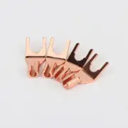 4pcs Pure Copper Y Spades Audio Speaker Red Copper Plug for DIY Speaker Cord