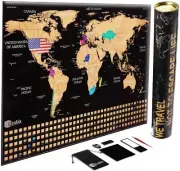Travel Tracker Scratch-Off World Map Oversized Premium Poster for Your Adventure