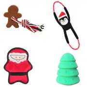 ZippyPaws Jolly Paws Christmas Dog Toy Bundle