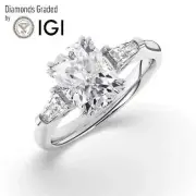 Cushion Solitaire Labgrown Diamond Trilogy Ring Platinum 5.50 Ct F VVS2