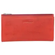 Pierre Cardin Genuine Ladies Leather Bi-Fold Wallet Woments Wallet - Red