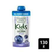 Farmers Union No Added Sugar Kids Yogurt Pouch Blueberry | 130g