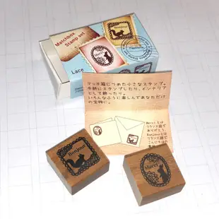 火柴盒印章組 日本帶回🇯🇵｜松鼠兔子 法文印章 手帳素材 木頭印章