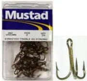 Mustad 3599CBR125 # 1 25Ct Kingfish Bronze Treble Hook