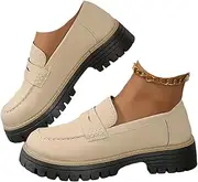 [Generic] Orthoture-Orthopedic Platform Loafers, Womens Retro Round Toe Comfortable Slip On Work Single Loafers