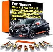 LED Interior Light Kit, For Nissan Micra K11 K12 K13 K14 Altima L31 L32 L33 L34 Note E11 E12 E13 Versa Maxima A33 A34 A35 A36