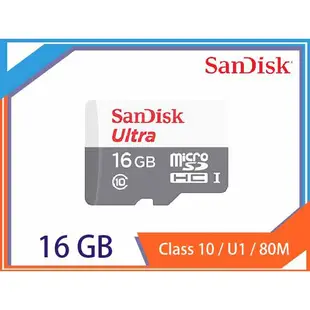 Sandisk Ultra microSD SDHC TF 16G 32G 64G 新款 80M C10 記憶卡 無轉卡