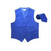 New Men's Formal Vest Tuxedo Waistcoat_necktie paisley wedding Royal blue prom