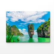 Cliffs Over James Bond Island Bay Print 100% Australian Made 180x120cm (Stretched Canvas)