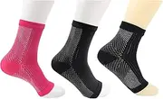 [Uheng] 3 Pairs Compression Running Socks for Men Women, Low Cut Open Toe Plantar Fasciitis Foot Compression Athletic Ankle Socks Toeless for Runners Blood Circulation & Recovery