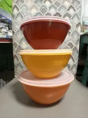 Tupperware NOS Wonderlier 3 Bowl Nesting Set Fall Harvest Colors