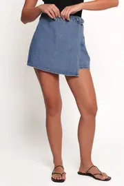 [PUP122] Rollas Skort - River Blue 24 mid blue wash