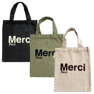 [時時樂限定] MERCI Merci Paris Tote Bag 棉質迷你托特包 三色可選