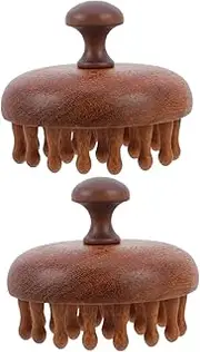 Healeved 2pcs Wooden Massage Comb Body Scalp Trigger Point Massage Tool Meridians Massager Massager Comb for Body Hair Growth Brown