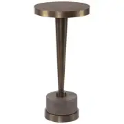 Bowery Hill 11" Round Contemporary Metal Accent End Table in Bronze