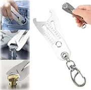 [VATNUYOO] Portable Precise Thread Size Checker Keychain, Bolt Size Finder Keychain, Nut and Bolt Thread Gauge Identifier Verification Tool for Fast and Hand Measurement (1PCS)