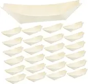 ULTECHNOVO Disposable Wood Serving Boats for Sushi Fries Chicken Rustic Food Presentation Plates for Parties Catering Home Use Strong Construction and Versatile Design