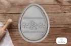 Easter Egg With Flowers Cookie Cutter with Embosser Stamp #1