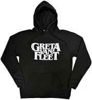 [Rock Off officially licensed products] Greta Van Fleet Hoodie Band Logo Official Mens Black Pullover XL